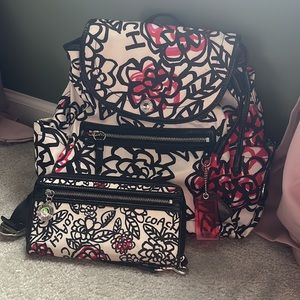 COACH Poppy Graffiti Backpack, Wristlet & Wallet Set